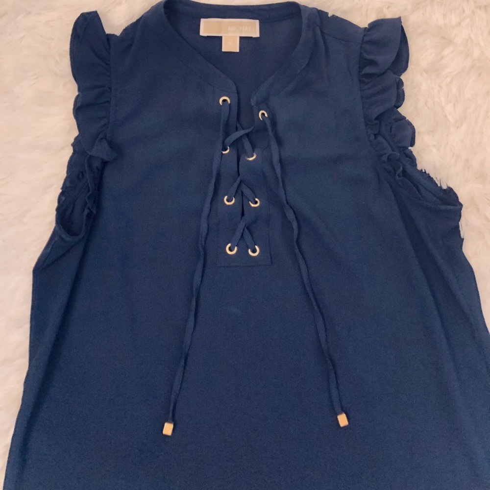 Michael Kors Blue Sleeveless Blouse